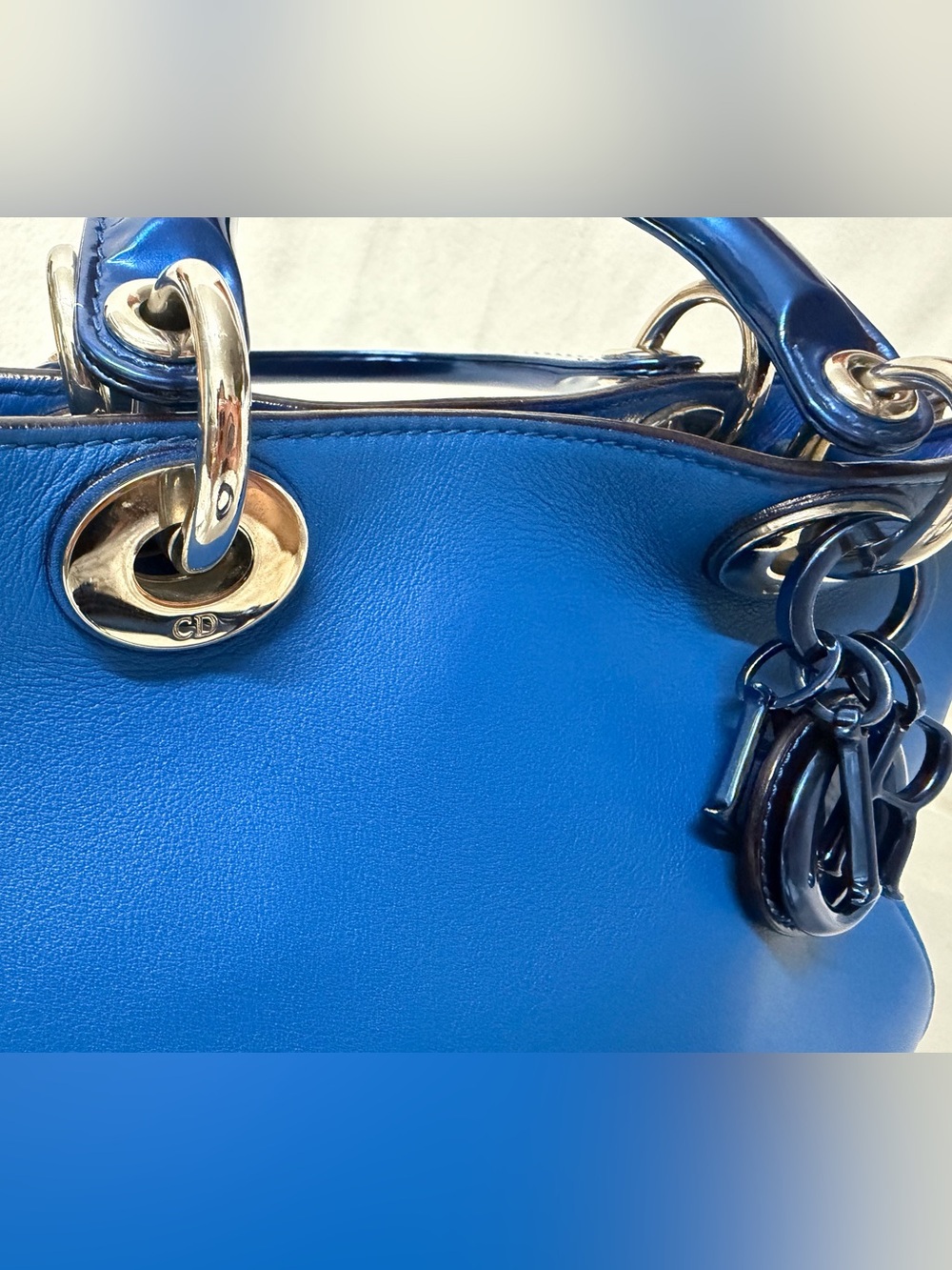 Christian Dior Blue Mini Diorissimo Tote Crossbody Bag ๐ - Picture 13 of 16